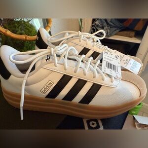 Adidas VL Court Bold White and Black Sneakers NWT
